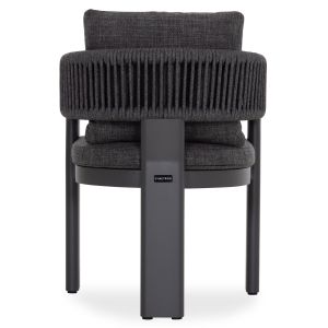 Dining chair Baron Sm6482.01 aluminum - rope - olefin fabric in dark gray 59x59x73.5w
