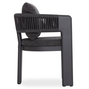 Dining chair Baron Sm6482.01 aluminum - rope - olefin fabric in dark gray 59x59x73.5w