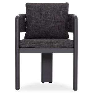 Dining chair Baron Sm6482.01 aluminum - rope - olefin fabric in dark gray 59x59x73.5w