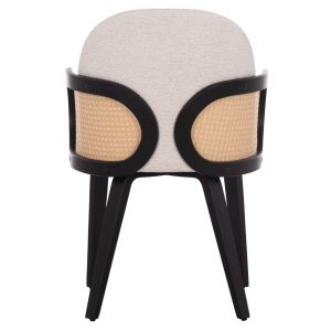 Dining chair Becker Hm18246.02 plywood in black-ecru fabric 54x62x79cm.