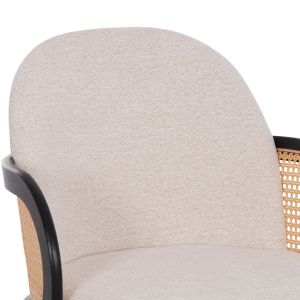 Dining chair Becker Hm18246.02 plywood in black-ecru fabric 54x62x79cm.