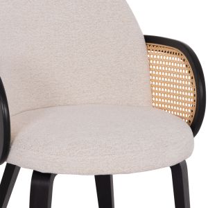 Dining chair Becker Hm18246.02 plywood in black-ecru fabric 54x62x79cm.