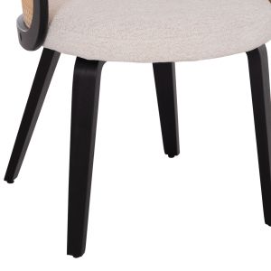 Dining chair Becker Hm18246.02 plywood in black-ecru fabric 54x62x79cm.