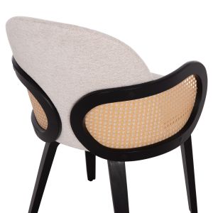 Dining chair Becker Hm18246.02 plywood in black-ecru fabric 54x62x79cm.