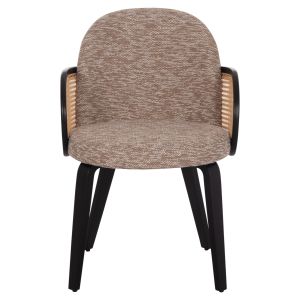 Dining chair Becker Hm18246.03 plywood in black - fabric in brown 54x62x79cm.