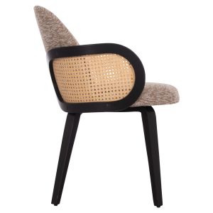 Dining chair Becker Hm18246.03 plywood in black - fabric in brown 54x62x79cm.