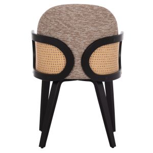 Dining chair Becker Hm18246.03 plywood in black - fabric in brown 54x62x79cm.