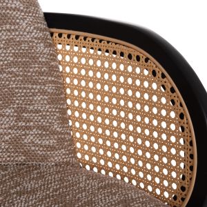 Dining chair Becker Hm18246.03 plywood in black - fabric in brown 54x62x79cm.