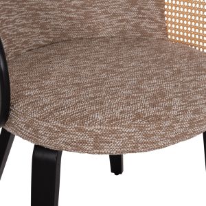 Dining chair Becker Hm18246.03 plywood in black - fabric in brown 54x62x79cm.