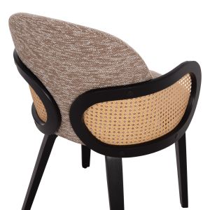 Dining chair Becker Hm18246.03 plywood in black - fabric in brown 54x62x79cm.