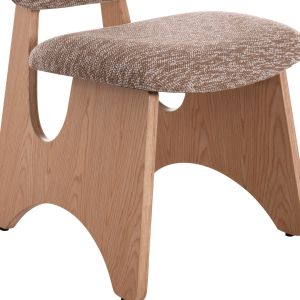 Dining chair Bellisi Hm18248.01 brown fabric-plywood in oak color 53x56x78cm.