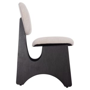 Dining chair Bellisi Hm18248.02 fabric in creamy white - plywood in black 53x56x78cm.