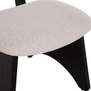 Dining chair Bellisi Hm18248.02 fabric in creamy white - plywood in black 53x56x78cm.