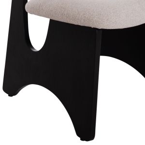 Dining chair Bellisi Hm18248.02 fabric in creamy white - plywood in black 53x56x78cm.