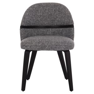 Dining chair Dekker Hm18249.02 plywood in black - fabric in gray 50x60x80cm.