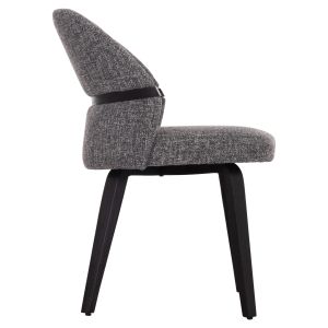 Dining chair Dekker Hm18249.02 plywood in black - fabric in gray 50x60x80cm.