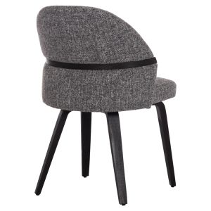 Dining chair Dekker Hm18249.02 plywood in black - fabric in gray 50x60x80cm.
