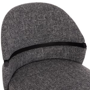 Dining chair Dekker Hm18249.02 plywood in black - fabric in gray 50x60x80cm.