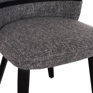 Dining chair Dekker Hm18249.02 plywood in black - fabric in gray 50x60x80cm.