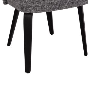 Dining chair Dekker Hm18249.02 plywood in black - fabric in gray 50x60x80cm.