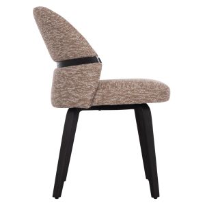 Dining chair Dekker Hm18249.03 plywood in black - fabric in brown 50x60x80cm.