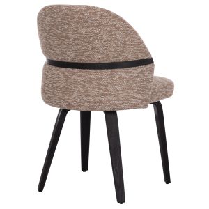 Dining chair Dekker Hm18249.03 plywood in black - fabric in brown 50x60x80cm.