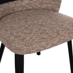 Dining chair Dekker Hm18249.03 plywood in black - fabric in brown 50x60x80cm.