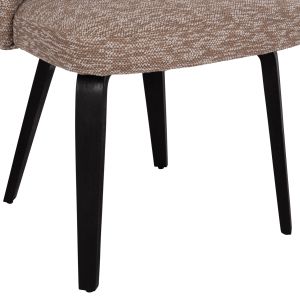 Dining chair Dekker Hm18249.03 plywood in black - fabric in brown 50x60x80cm.