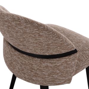 Dining chair Dekker Hm18249.03 plywood in black - fabric in brown 50x60x80cm.