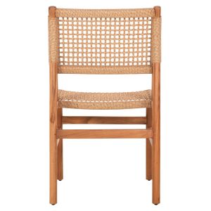 Dining chair Diniz Hm6554 teak wood in natural color - synthetic rope 48x60x84cm.