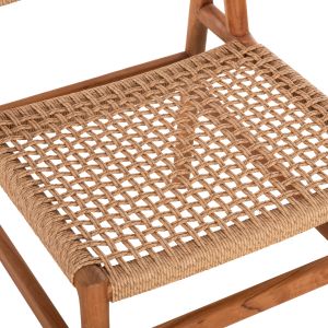 Dining chair Diniz Hm6554 teak wood in natural color - synthetic rope 48x60x84cm.