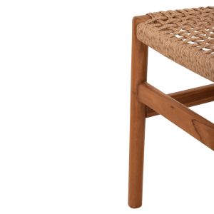 Dining chair Diniz Hm6554 teak wood in natural color - synthetic rope 48x60x84cm.