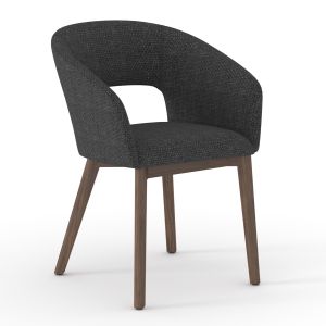 Dining chair Empire Sm18103.01, dark gray fabric, walnut and ash legs, 55x56x78h