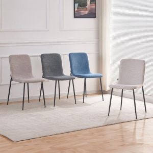 Трапезарен стол Fl5037 с метални крака и кафяв плат 56x43x83см