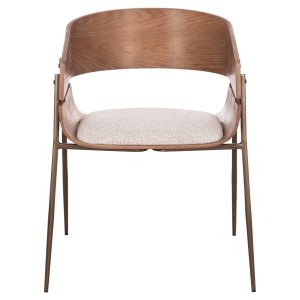 Dining chair Krill Hm18254.01 plywood in white - metal legs in copper color 55.5x55x72cm.
