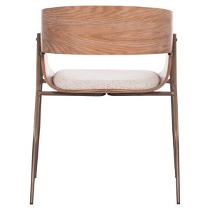 Dining chair Krill Hm18254.01 plywood in white - metal legs in copper color 55.5x55x72cm.