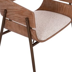 Dining chair Krill Hm18254.01 plywood in white - metal legs in copper color 55.5x55x72cm.