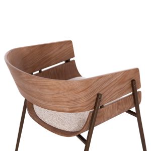 Dining chair Krill Hm18254.01 plywood in white - metal legs in copper color 55.5x55x72cm.