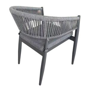 Dining chair Liston Hm6646.01 aluminum-olefin fabric-rope-color charcoal 58x63x78cm