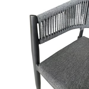 Dining chair Liston Hm6646.01 aluminum-olefin fabric-rope-color charcoal 58x63x78cm