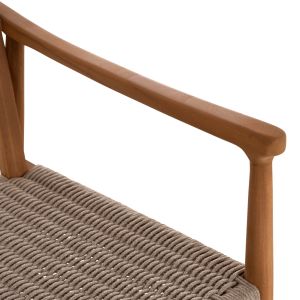 Robin dining chair Hm18351 teak wood and wicker rope in natural colors 53.5x60x78cm.