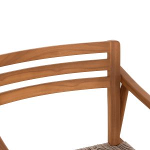 Robin dining chair Hm18351 teak wood and wicker rope in natural colors 53.5x60x78cm.