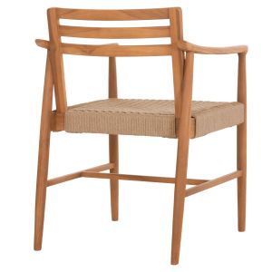 Robin dining chair Hm18351 teak wood and wicker rope in natural colors 53.5x60x78cm.