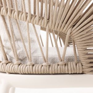 Dining chair Sm6401.01 aluminum-beige ivory cushions 64.5x63.5x80cm