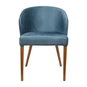 Dining chair T-8 Lux, sky blue fabric, with golden sand legs, 57x54x81cm
