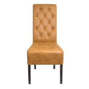 Dining chair new T-14 ocher color fabric with wenge wooden legs 45x65x103cm