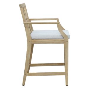 Dining room Bravo-amalfi set of 7 solid acacia wood and beige fabric 130x70x90cm