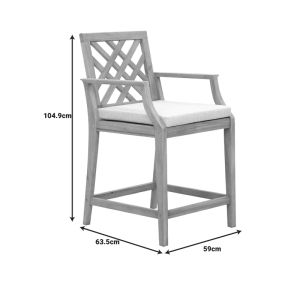 Dining room Bravo-amalfi set of 7 solid acacia wood and beige fabric 130x70x90cm