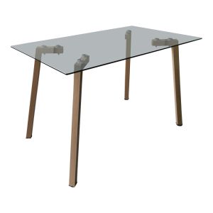 Трапезария със столове Jonah Grey и стъклена маса Titta 120x70x75см, комплект от 5 части