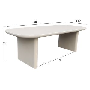 Dining table Azami Hm6601.02 beige fiber cement 300x112x75cm